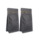 Durable and Resealable Ziplock Matte Black Foil Lined Food Grade Side Gusset Flat Bottom Coffee Bag