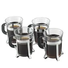 Cheap Heated 16 oz Tall Custom Pyrex Glass Frosted Coffee Press Mug