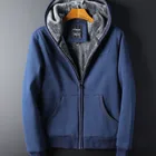 Men Winter Comfortable Hooded Jacket Hoodie Sweatshirt Fauxfur Lined Warm Coat