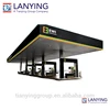 Low cost Steel space frame gas station / petrol station canopy