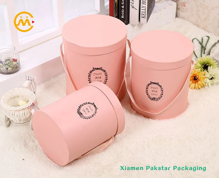 colorfully flower packing gift box cardboard round tube boxes