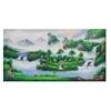 Artwork impressionist oil painting on canvas green mountains and lake home decor factory direct