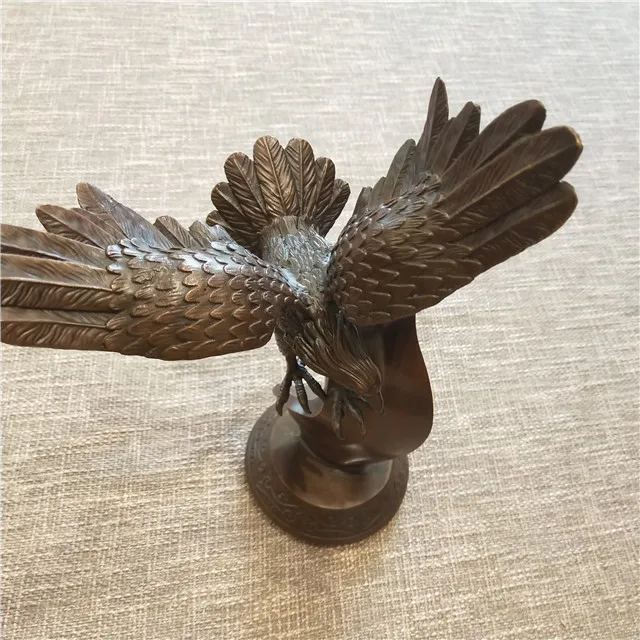 Usine d'intérieur décoration de bureau à la maison art animalier sculpture d'oiseau aigle statue en bronze