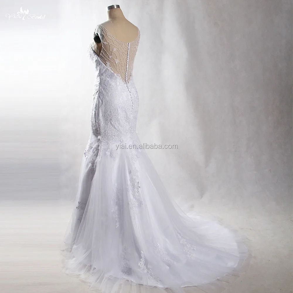 Lz231 2018 Elegance Beading Lace Wedding Dresses Vestido De Noiva