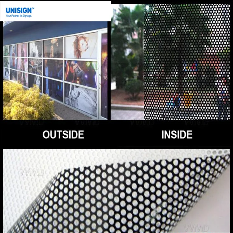 PV1615 Self Adhesive One Way Vision Vinyl Window Film For Outdoor Indoor Media