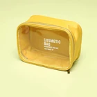 Candy color Nylon & PVC promotional gifts Travel Makeup Cosmetic Bag makeup pouch clear beauty bag