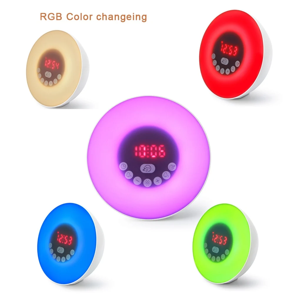 Alarm clock led light desktop touch wireless speaker for quran with night lamp stereo sound BT 4.2 wake up bell - ANKUX.COM