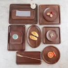 Solid Black walnut Wood Serving Tray tea tray fruit dish black walnut Plate