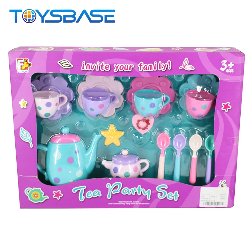 Neue Produkt Mädchen Pretend Spielen Teekanne Spielzeug 16 stücke Kunststoff Tee-Set