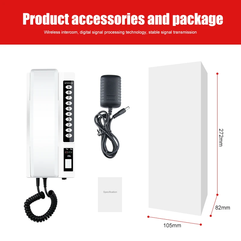 433M Frequency Wireless Communication Audio Door Phone For Office Building