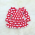 wholesale red polka dot ruffle little girls boutique clothing for fall winter