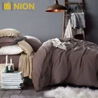 100% Stone Washed Linen Solid Color Basic Style King Queen Twin Full Duvet Cover Sets Mocha