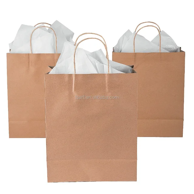 large brown kraft paper gift bags with handle