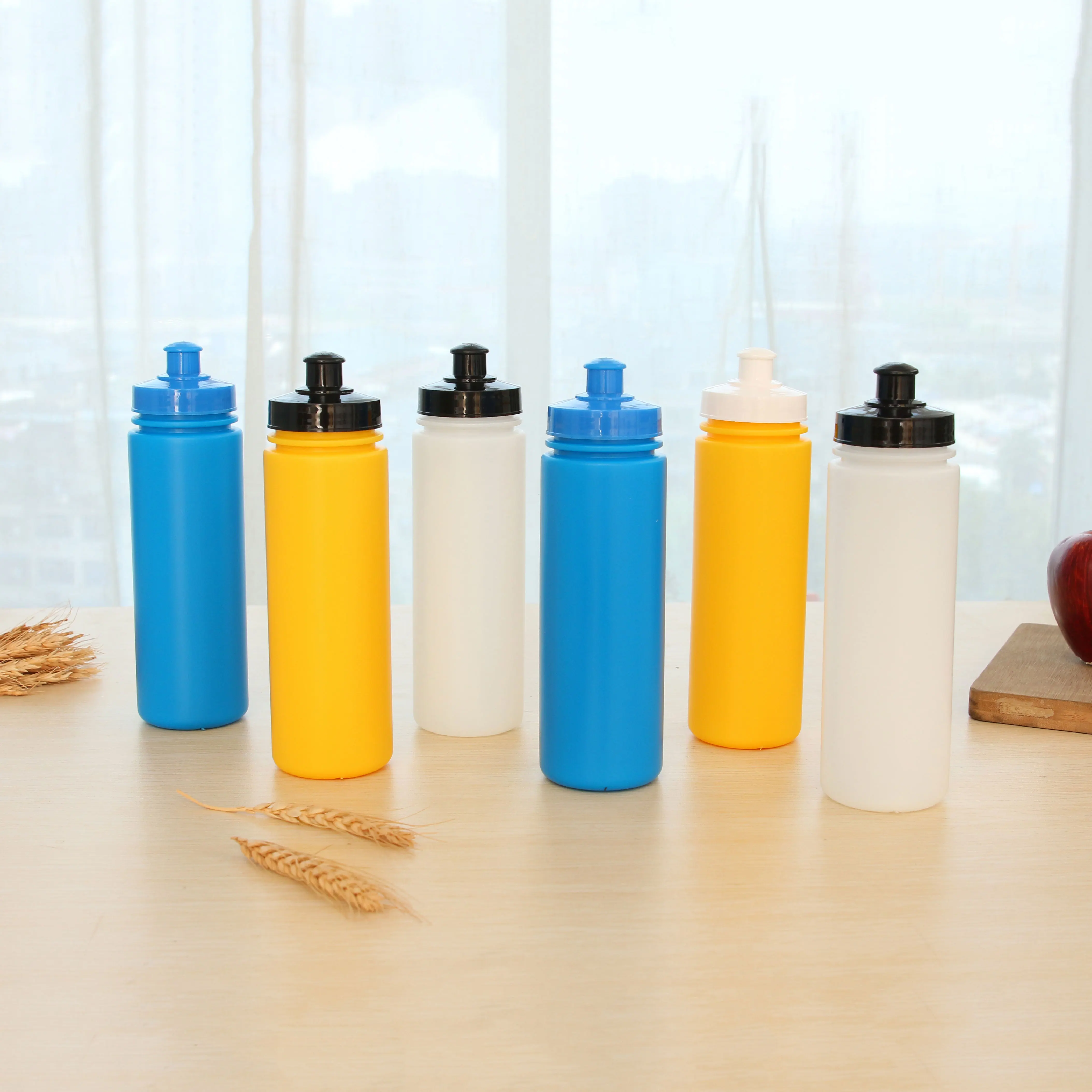 wholesale new design eco-friendly plastic soccer water bottle