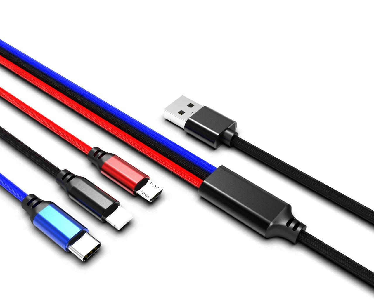 Millionwell hot sale 3 in 1 micro usb c charging cable usb c cable nylon - ANKUX.COM