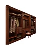 Classic portable Bedroom Furniture European Wooden push button Sliding Door Wardrobe