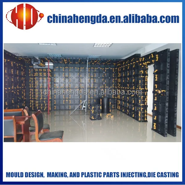 plastic concrete wall formworks, reusable plastic formwork for concrete, concrete wall forming system
