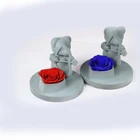 Wholesale cupid bear preserved fresh flower animal gift box for preserved roses