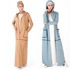 2019 new designs Fashion Casual Kimono Cotton Cardigan Dress muslim hoodie kimono abaya