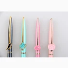 kids students girls like twist metal OEM pink gift slim pen with female charm clip