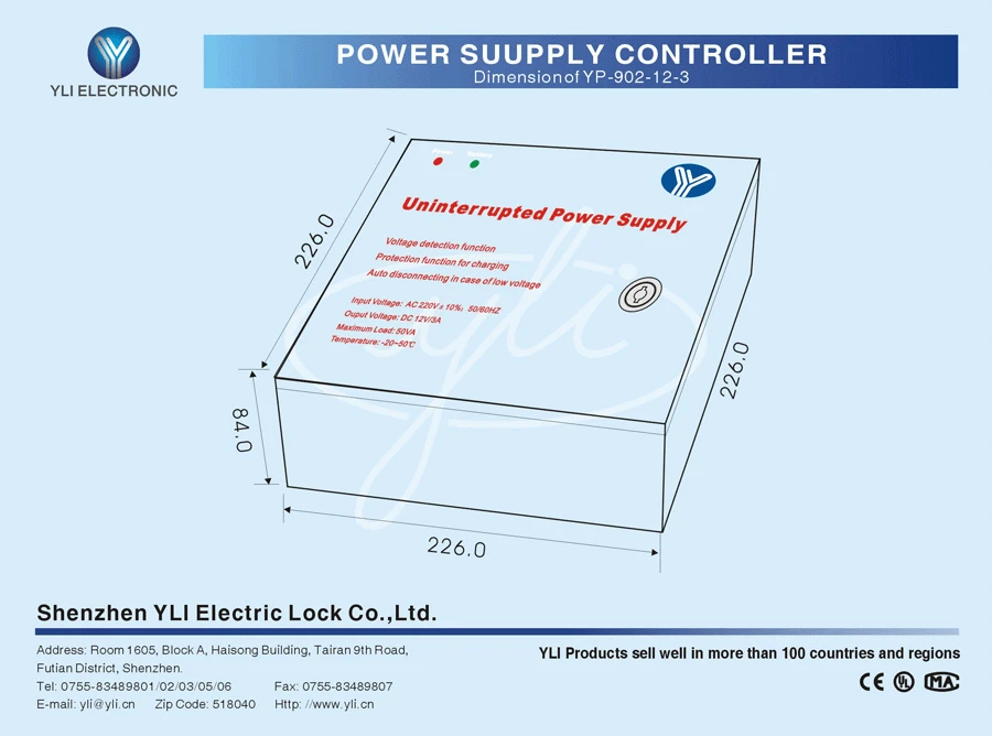 Uninterrupted Power Supply Controller with LED YP-902-12-3 UPS