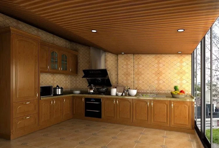 Luz Color Café De Cocina De Madera Maciza De Roble Con Buena Bisagras