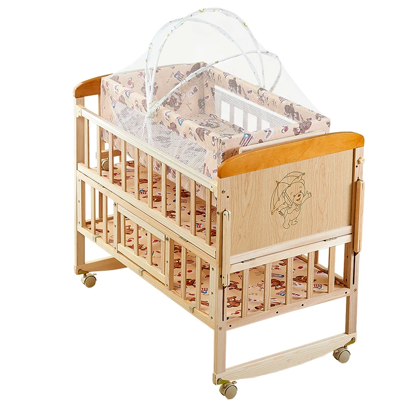 2019 Factory High Quality Baby Cribs New Born Baby Crib Natural