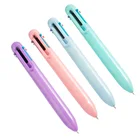 Sweet 6 colors 0.5mm refill in 1 multi-color promotional plastic ballpoint pen with assorted colors barrel