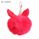 Ball High Quality Large Real Fur Pom Pom Fluffy Fox Fur Ball For Keychain Bag Charm