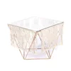 Special Modern Design Tempered Glass Cotton Rope Fringe Cast Iron Storage Nested Center Side Coffee Tables