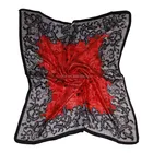 Elegant Large Red Flower Rose Women's Silk Square Scarf