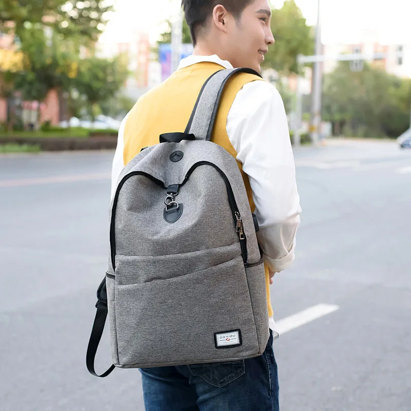Anti Theft Men Backpack Canvas Large USB Recharging Women Laptop Bag Boy Girl School Bag Teenager Travel Backpack Mochila BP0209 (19)