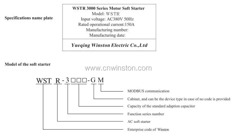 motor soft starter label