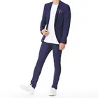 Coat pant men navy dinner party high quality suit