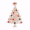 Korean cute female accessories rhinestone Christmas tree brooch