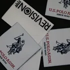 Customized logo Polo shirts washable woven label sew on back main label/neck label
