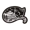 Forest Protector Sleeping Gothic Cat Embroidery Patch Iron On Clothes Armbadge DIY Sewing Accessories Badge PE043-1