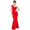 Hot Sale Wholesale Sexy One Shoulder Ponti Gown Evening Dresses