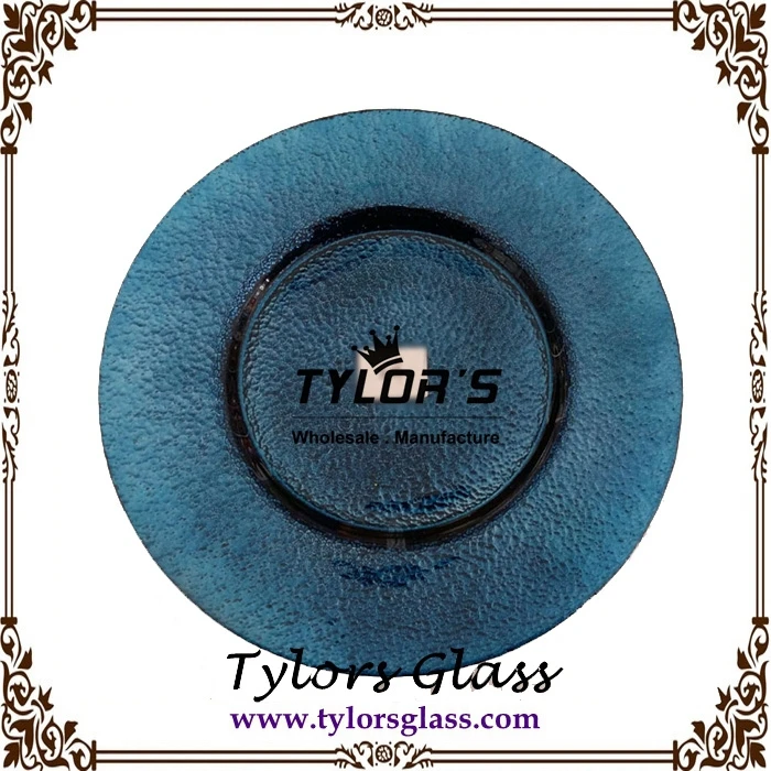 Cheap Navy Blue Hammered Glass Charger Plates For Table Top Buy Navy