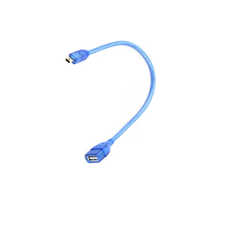 Transparent blue USB2.0 A Female to Mini USB B 5 pin Male OTG cord Adapter data charging Cable - ANKUX Tech Co., Ltd