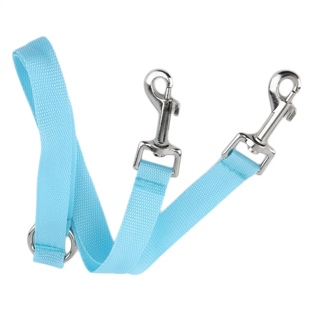 2.5*50 CM Double head Multiple Dual Coupler 2 Way Nylon Dog Pig Pet Walking Leash Lead Collar durable Nylon Dog Lead 2 Colors