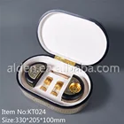 Circular shape new design luxury wooden perfume box ,crystal perfume bottle,essential oil gift set