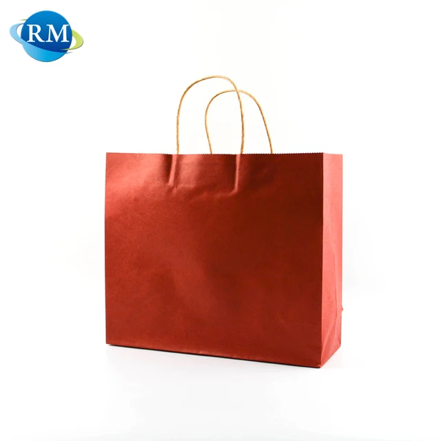 reusable medium gift kraft paper bag with twisted handles