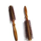 Wooden Round Barrel Hair Brush Nylon Pin Styling Brush