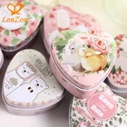 Small tin box manufacturer sweet packaging heart shape custom printed metal wedding candy box