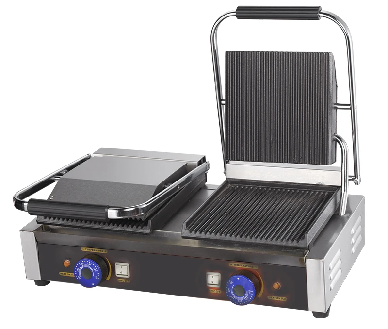 Commercial Use Double Plate Non Stick Cast Iron Electric Panini