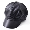 Wholesale leisure fashion foldable leather hat breathable octagonal cap peaked cap baseball hat