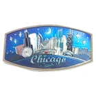 Wholesale Chicago Night Fridge Magnets Metal Souvenir Magnetic Sticker Skyline Photo Magnet