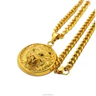 Hiphop Good Quality Gold Custom Wooden Wolf Head Necklaces