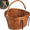 Wicker Bicycle Basket Bike Accessories Cycle Bag Luggage Groceries Shopping Basket